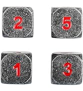 HEIMDALLR Metal Dice Set D&D 4D6s - 4pc Metal Dice Set w/Velvet Dice Bag - D&D Dice Set D&D (Dung...
