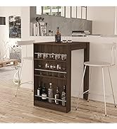 Boahaus Corner Bar, 2 Glass Door, Mirrowed Wall, Glass Rack
