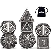 HEIMDALLR Metal DND Dice Set 7pcs - Indestructible Metal Dice Set w/Dice Bag; D&D Dice Set D&D (D...