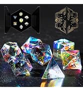 Liquid Core Dice Set DND D&D Dungeons and Dragons Polyhedral Sharp Edge Resin D20