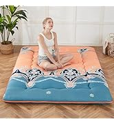 Zelladorra Japanese Floor Mattress, Thick Futon Mattress with Bed Pillow, Roll Up Floor Sleeping ...