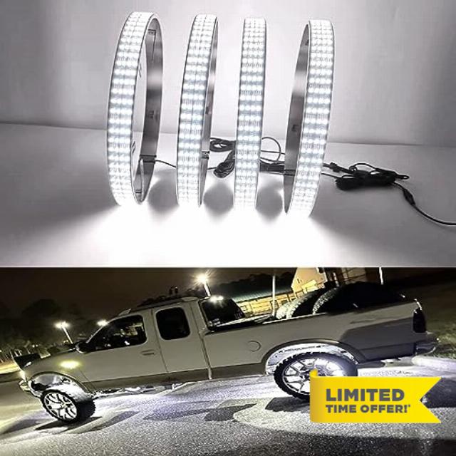 JXOFROAD 15.5in Pure White Wheel Ring Lights