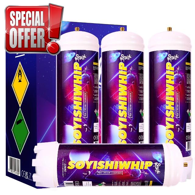 Soyishi 2.2L 4 Cylinder N20 Charger for Whipped Cream Dispenser 1364g Pure Tank Cartridge for Whip Cream Whipper