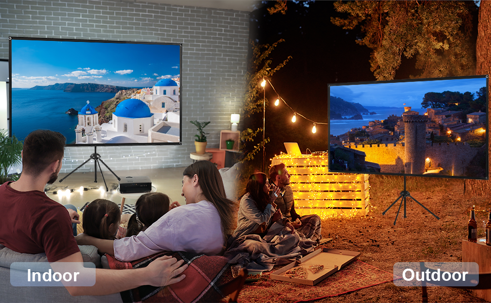 projector screen outdoor with stand