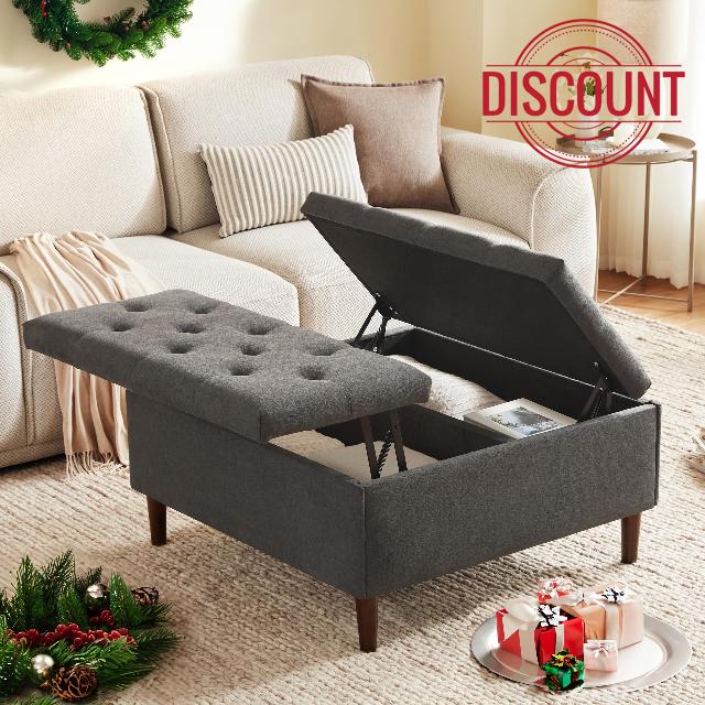 Weture 35 Inch Extra Large Storage Ottoman Coffee Table with Lift Top