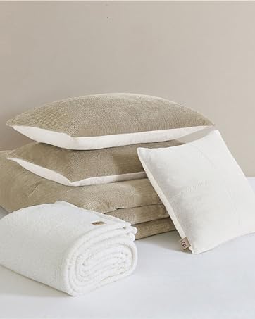UGG 33816 Luna Cotton Throw Blanket Soft Washed Cotton Blankets Luxury Machine Washable Oversized...