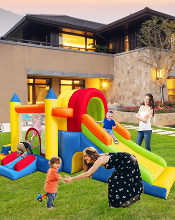bounce house with slide