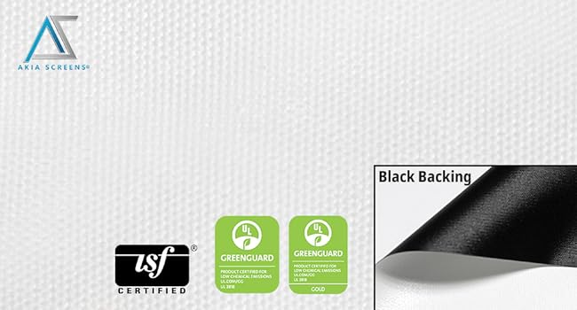 Akia maxwhite 2 matter white front projector screen ISF certified indoor air safety