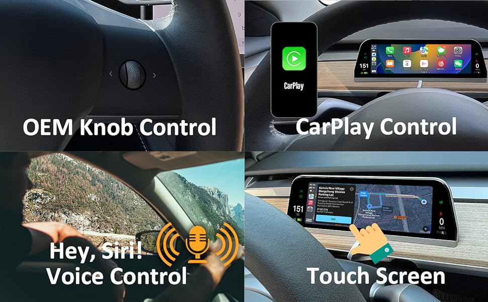 tesla model 3 head up display screen apple carplay android auto no block air vents