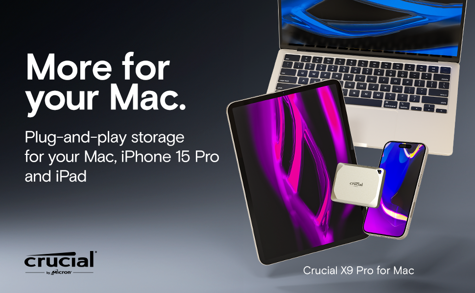 More for your Mac. Crucial X9 Pro for Mac