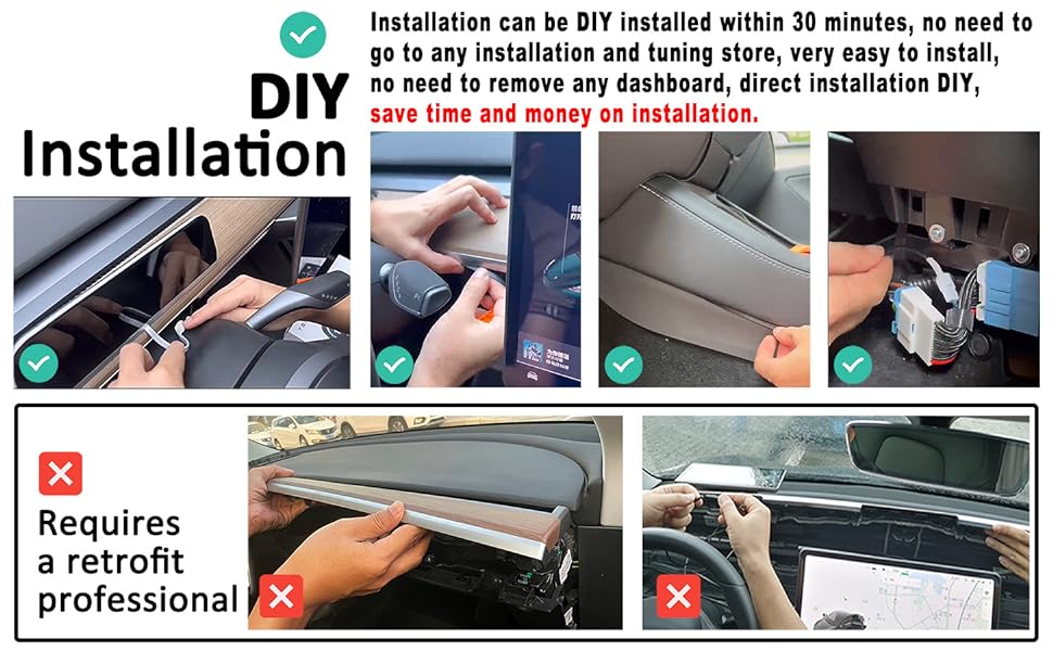 tesla model y head up display screen hud carplay android auto wifi entertainment system install