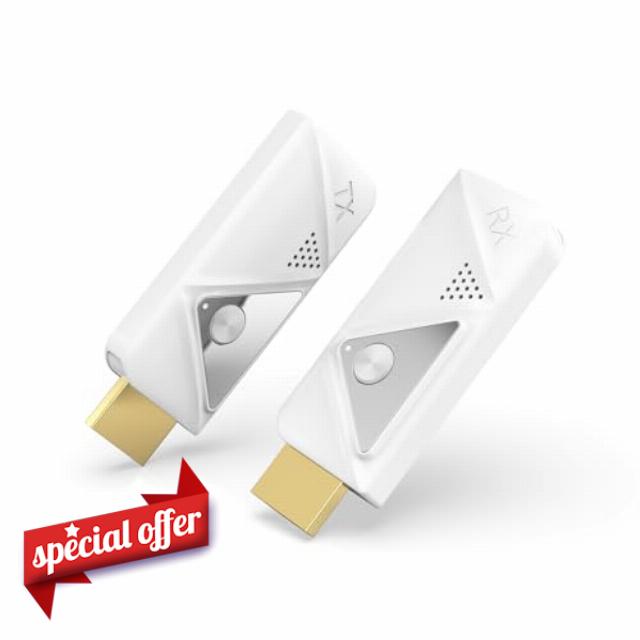 Wireless HDMI Transmitter and Receiver,Wireless HDMI Extender 30M/100ft Long Range,FullHD 1080P @60Hz Support 2.4/5GHz for Streaming Video/Audio for Laptop