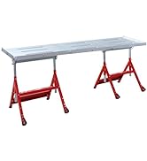 OUKIDR Welding Table, 90'' x 20'' Steel Welding Table Adjustable Angle & Height, Portable Welding...