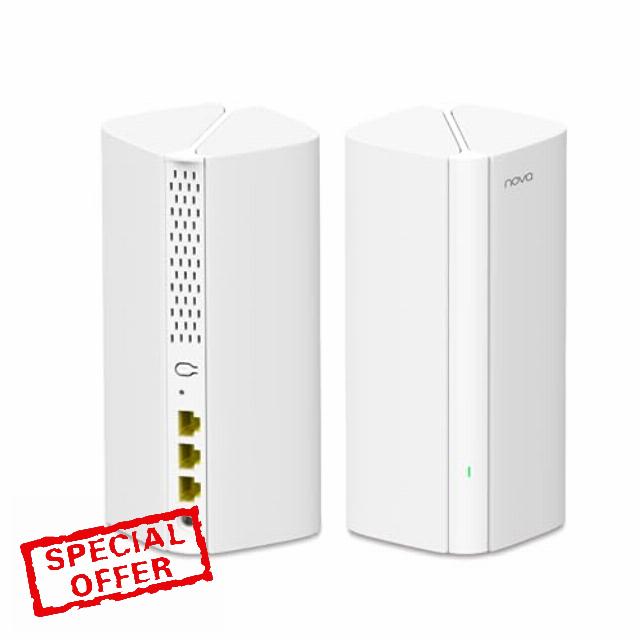 Tenda AX3000 Mesh WiFi 6 System Nova MX12-5000 sq.ft WiFi Coverage - Whole Home WiFi Mesh System - 1.7 GHz Quad-Core CPU - Dual-Band Mesh Network for 160+ Devices - 3 Gigabit Ports per Unit - 2-Pack