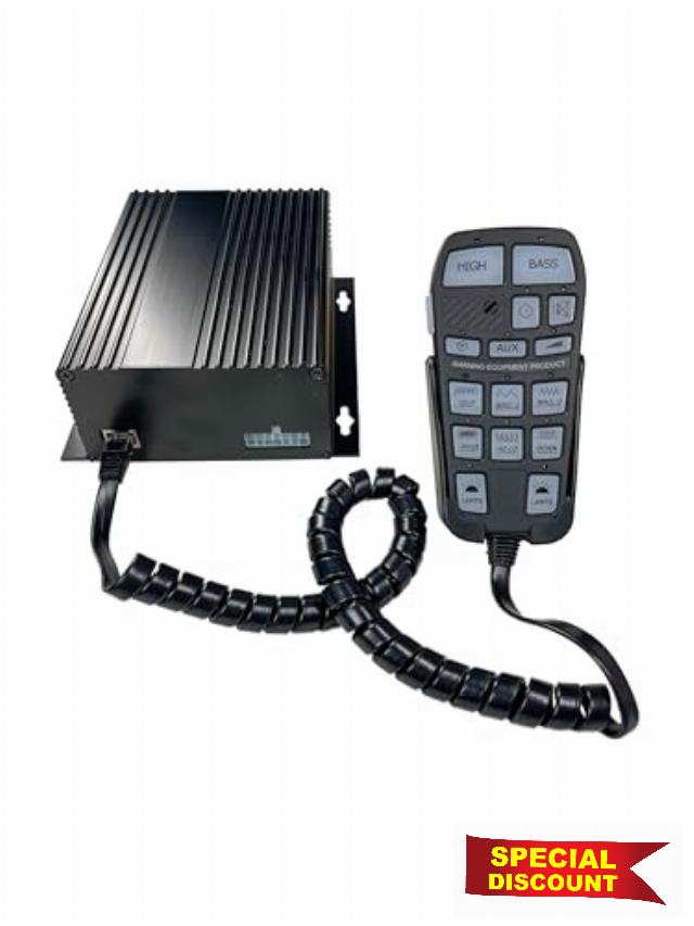 100W Siren & PA System for Trucks Cars SUV Handheld Remote Emergency Warning Volunteer with Popular North American Tones (100 Watt)