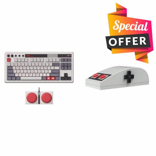 8Bitdo Retro Mechanical Keyboard & N30 2.4Ghz Wireless Mouse for PC Windows and macOS