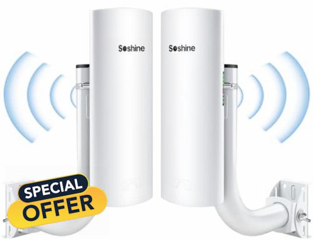 Soshine Wireless Bridge with Mounts - 5.8G 300Mbps