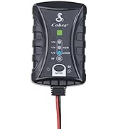 Cobra Battery Charger 2A - 6V/12V Battery Charger & Maintainer with Battery Clamps & Ring Termina...