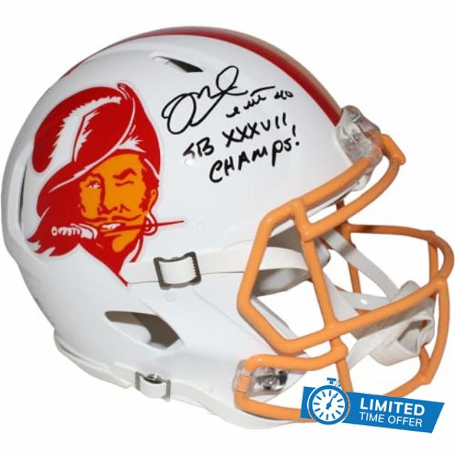 Mike Alstott Signed Buccaneers Authentic TB Helmet Insc. Beckett