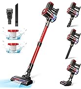 PRETTYCARE Cordless Vacuum Cleaner, Powerful Suction Stick Quiet Vacuum with 35min Long Runtime D...