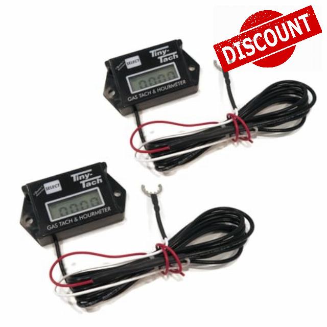 OEM DTI | (2 Pack) Tiny Tach TT2A Tachometer/Hour Meter w/Adjustable Resettable Job Timer