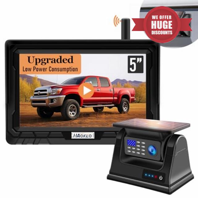 HaoKeo Magnetic Solar Wireless Backup Camera: Upgrade Auto On/Off Camera