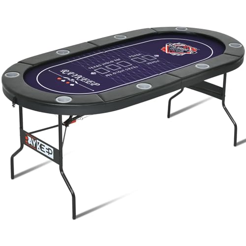 8 Player Folding Poker Tables w/Collapsible Legs