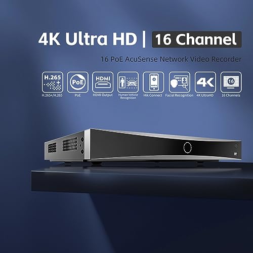 HIK 4K PoE NVR Network Video Recorder with Human/Vehicle Detection