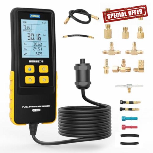 AUTOOL Fuel Pressure Gauge Digital Fuel Pressure Tester Kit