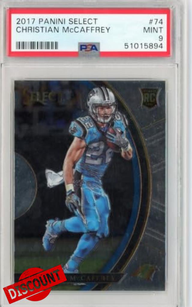 Graded 2017 Panini Select Christian McCaffrey #74 Rookie RC Football Card PSA 9 Mint