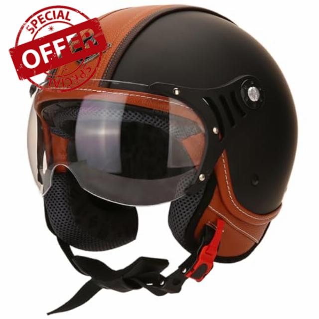 Qudas Open Face Motorcycle Helmet for Adults