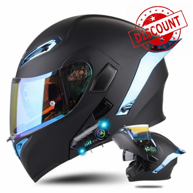 Bluetooth Motorcycle Helmet Modular Motorcycle Helmet DOT Approved Flip Up Integrated Helmet