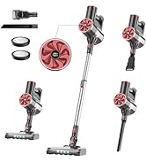 PRETTYCARE P3 Cordless Vacuum Cleaner, Upgraded 30Kpa Powerful Stick Vacuum with 260W Brushless M...