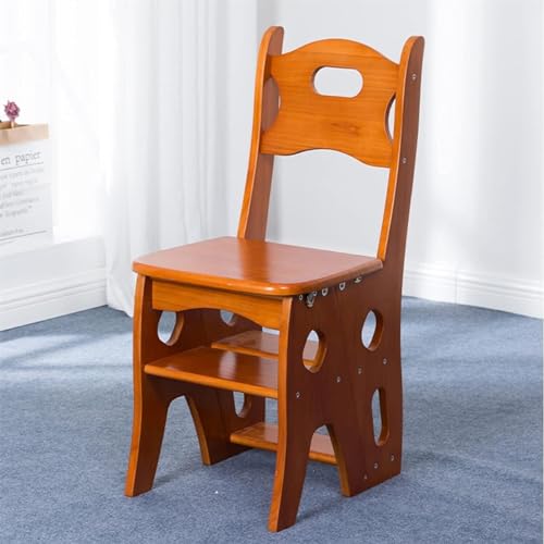 Portable Wooden Folding Library Ladder Chair