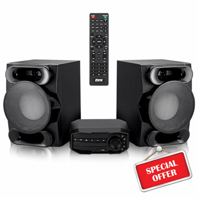 LyxJam 800 Watt Wireless Bluetooth Stereo Shelf System with Remote Controller FM/MP3/CD/DVD/USB/AV Compatible