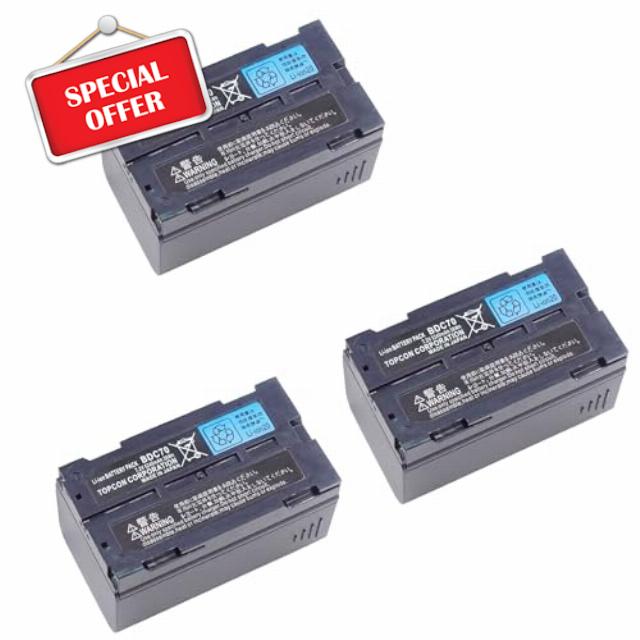 Meewellvetry 3 Pack of Top-con BDC70 Battery 7.2V 5240mAh for Sokkia BDC70 5240mah Battery