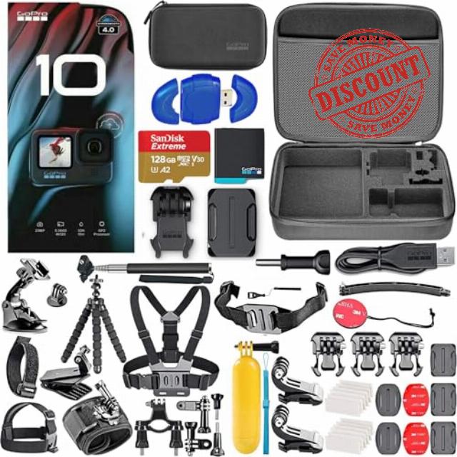 GoPro HERO10 Black - Waterproof 5.3K HD Action Camera with 23MP Photos