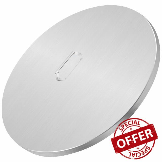 Hipiere Fire Pit Lid Round: 28 Inch One-Piece Molded 304 Stainless Steel Fire Pit Cover Metal with Portable Handle for 24 Inch Round Flat Fire Pit Pan and 25 Inch Round Drop in Fire Pit Burner Pan