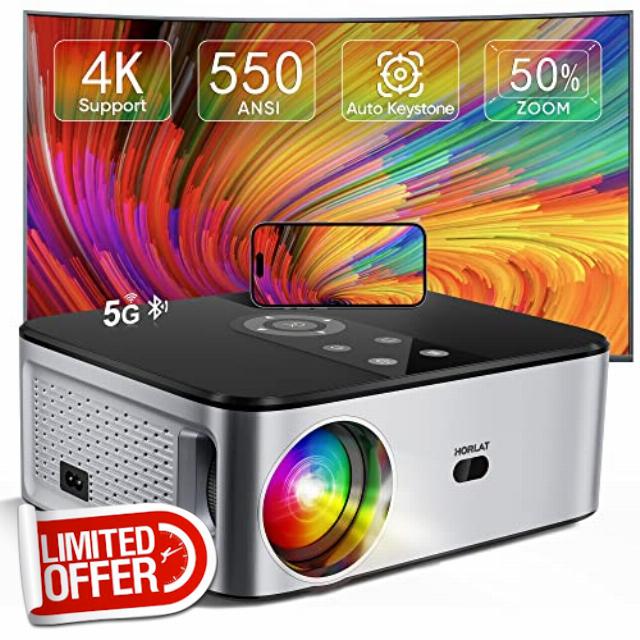 HORLAT Projector with 5G WiFi and Bluetooth