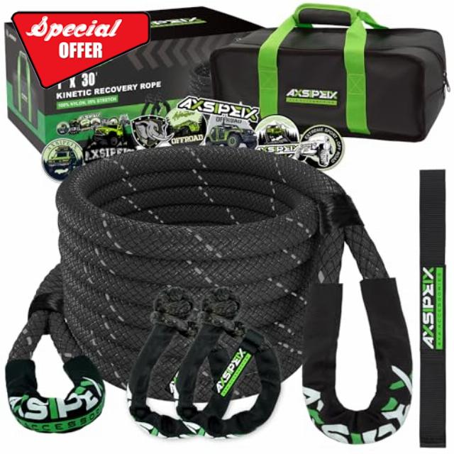 AXSIPEIX 1"×30ft Kinetic Recovery Rope (48
