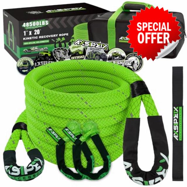 AXSIPEIX 1"×20ft Kinetic Recovery Rope (48