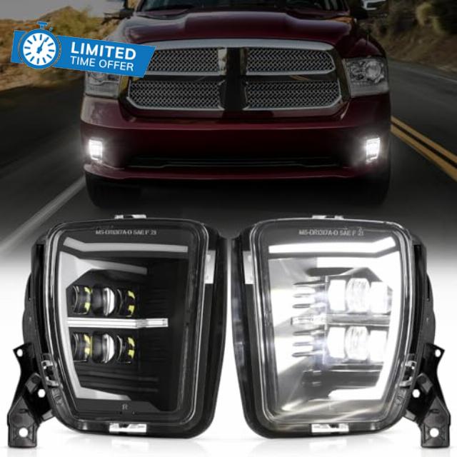 Auxbeam Upgraded LED Fog Lights with DRL for Dodge Ram 1500 2013 2014 2015 2016 2017 2018