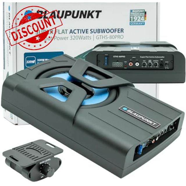 BLAUPUNKT GTHS80PRO 8" Amplified Subwoofer 300-Watts Active Flat Compact Design