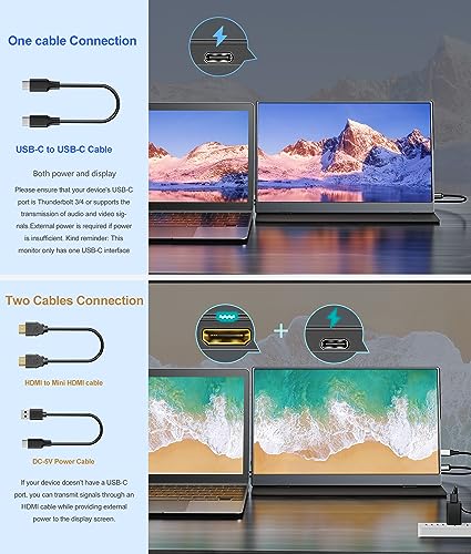 1080P FHD Plug&Play Travel Laptop Monitor w/Smart Cover