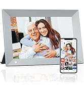 FRAMEO 10.1 Inch WiFi Digital Picture Frame, IPS HD Touch Screen Cloud Smart Photo Frames with Bu...