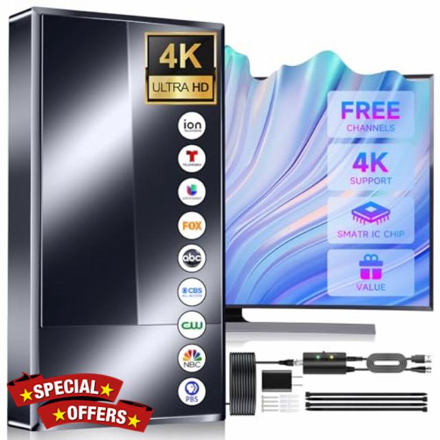 2024 TV Antenna Up 1800+Miles More Longer Range