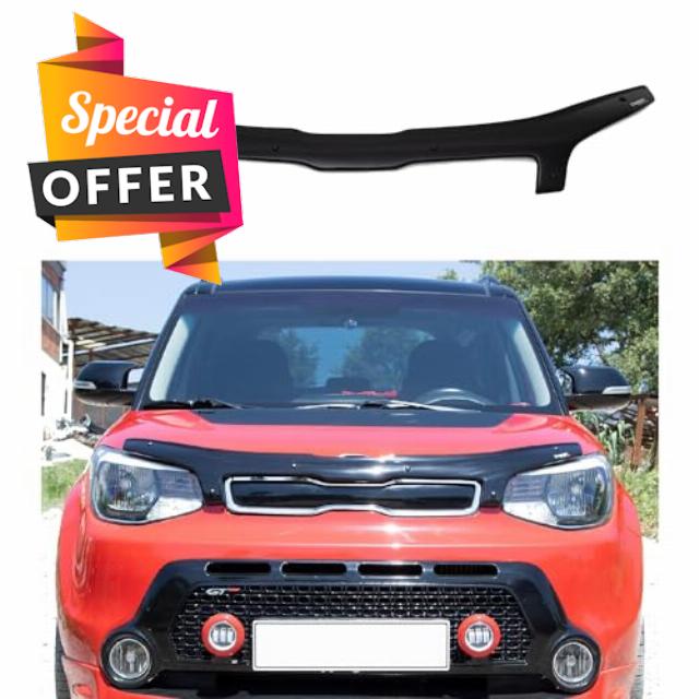 BMY Hood Deflector/Front Bug Shield Compatible for Kia Soul 2014-2019 Hood Guard Bonnet Protector | Particles & Bug | Car Accessories