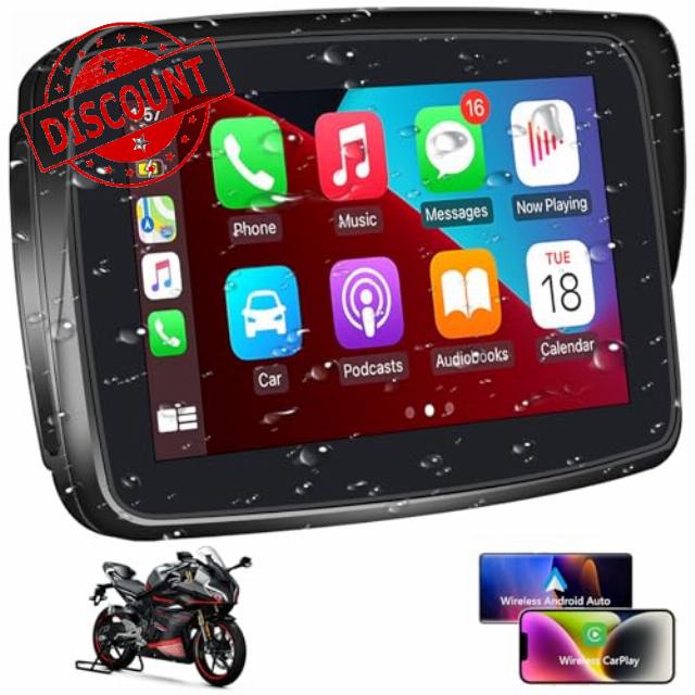 SANPTENT Portable Carplay Screen for Motorcycle