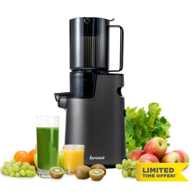 Larinest Slow Masticating Juicer Machines Cold Press Juicer Machines with 4" Wide Chute Pure Juicer Machine for Vegetables and Fruits