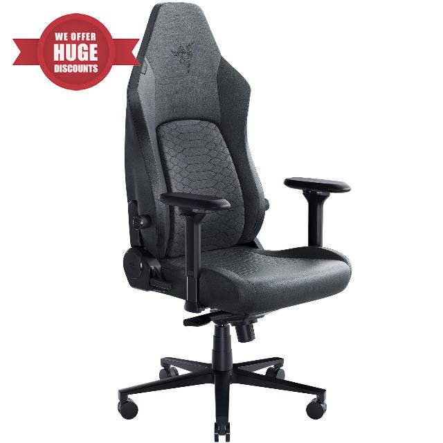 Razer Iskur V2 Gaming Chair: Adaptive Lumbar Support - Adjustable Lumbar Curve - High Density Foam Cushions - Reactive Seat Tilt &152-degree Recline - 4D Armrests - Synthetic Leather - Dark Grey